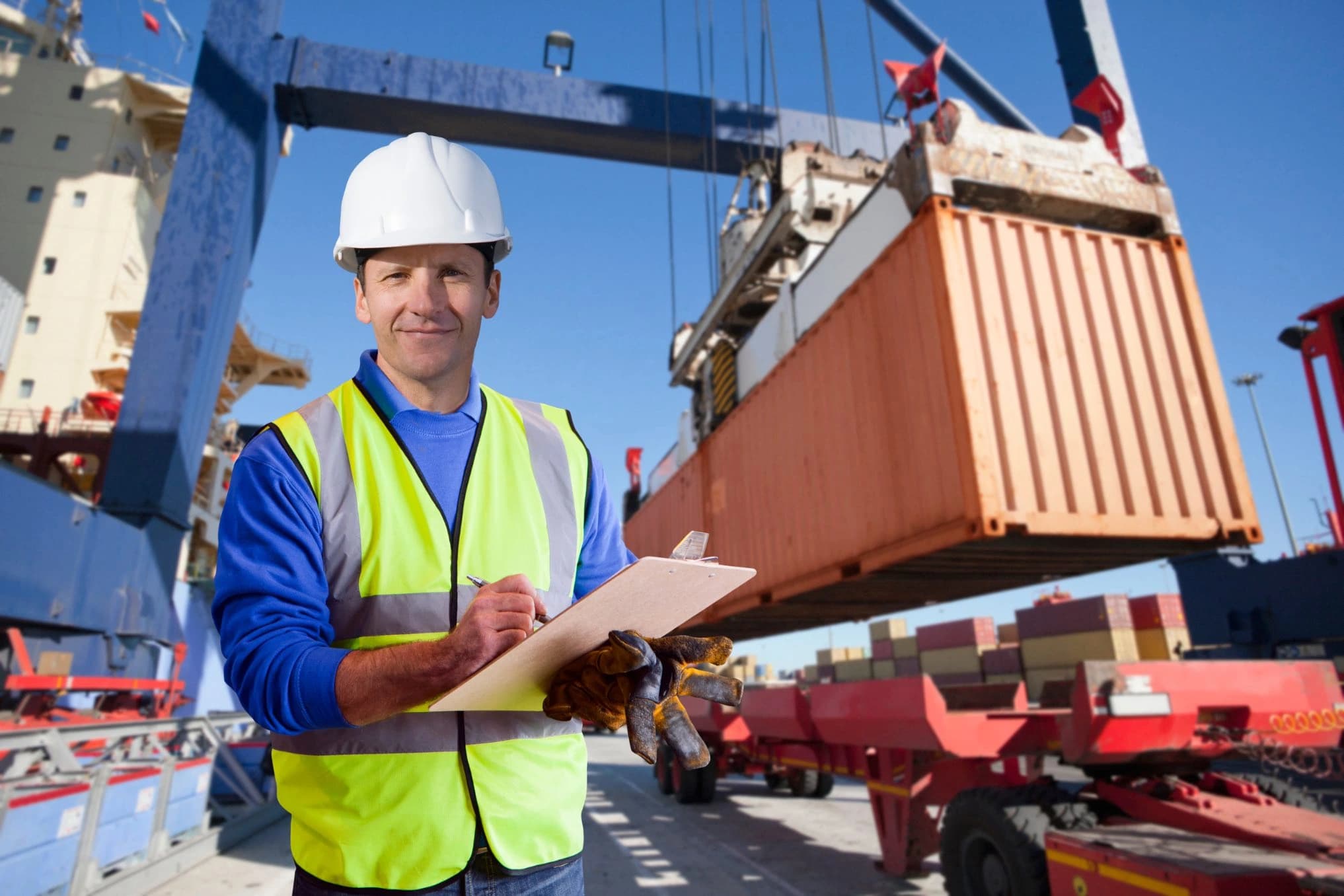 Worker at cargo port