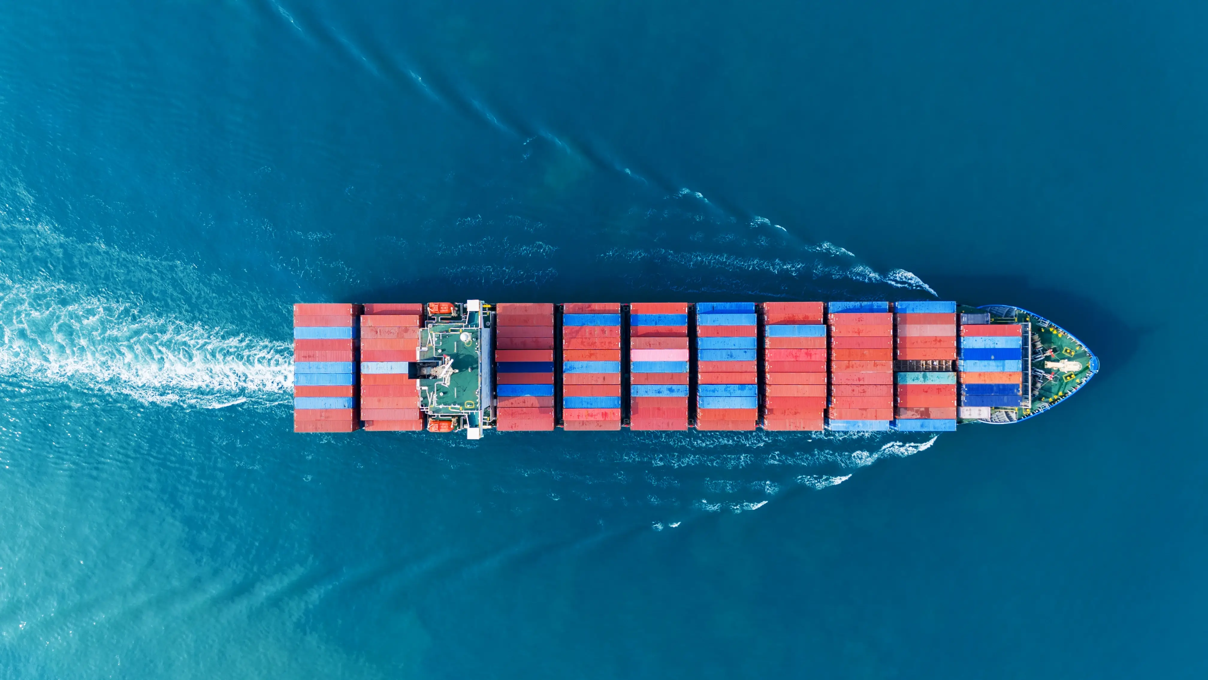 Cargo ship at sea