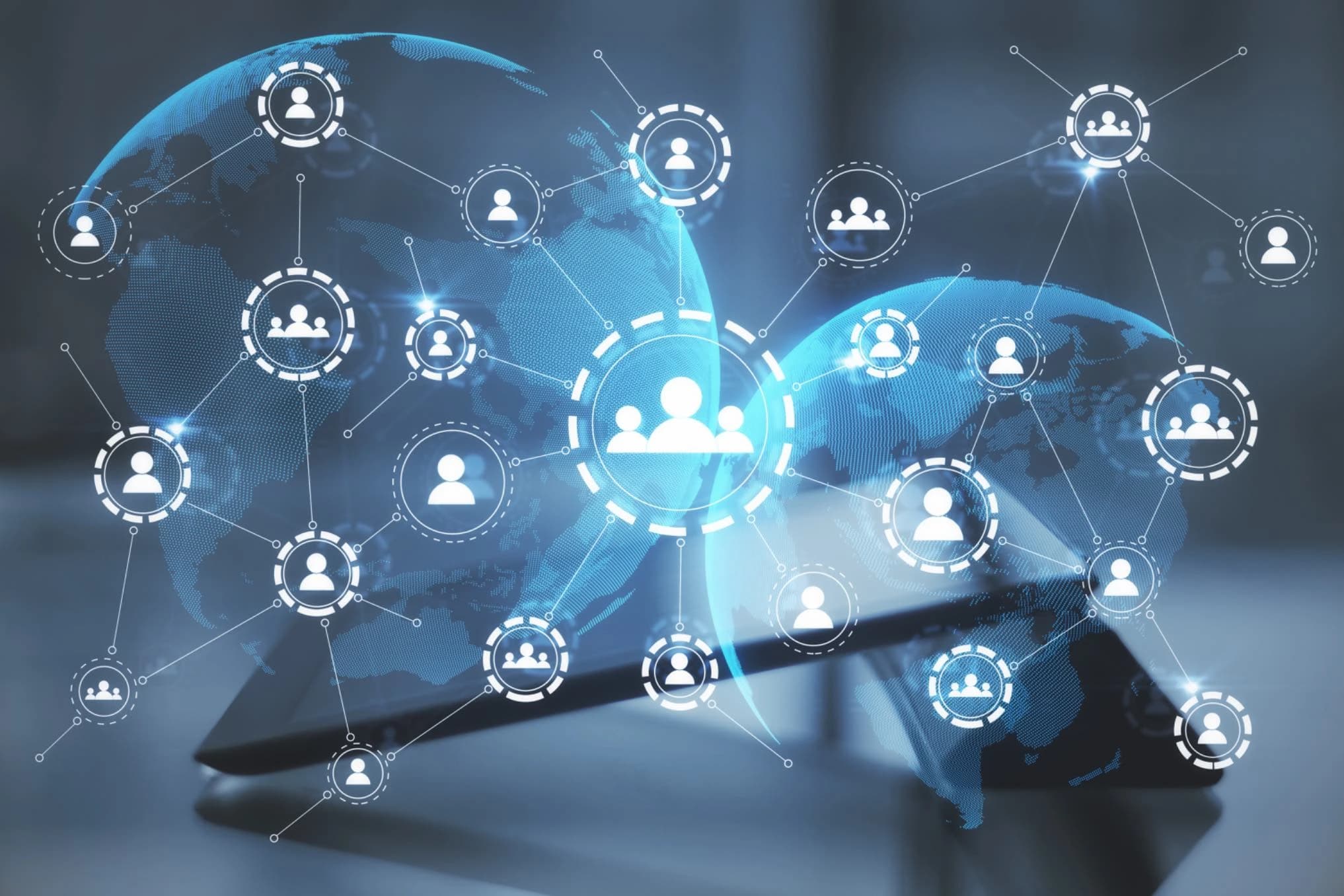 Global network connectivity illustration