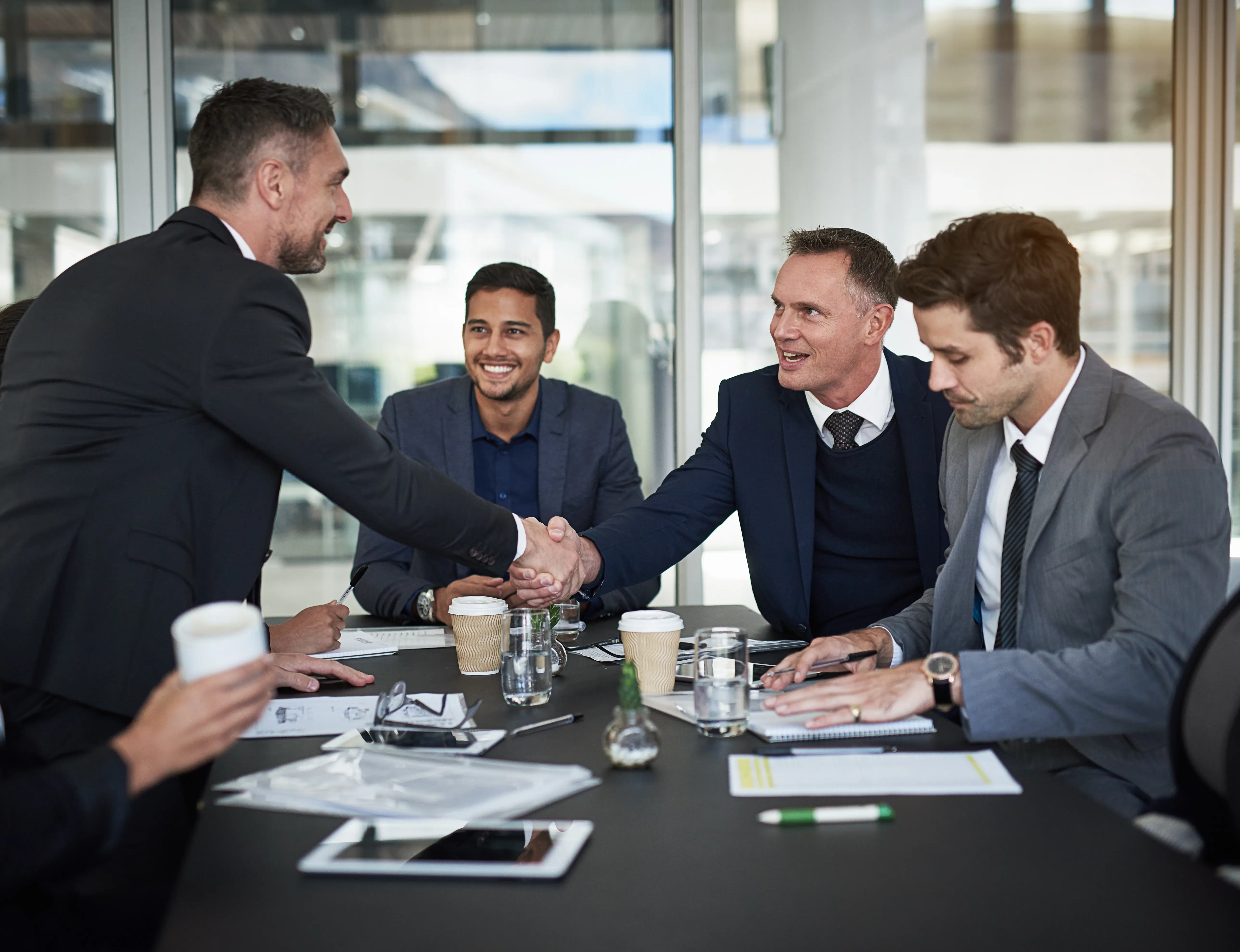 Business team discussing compliance