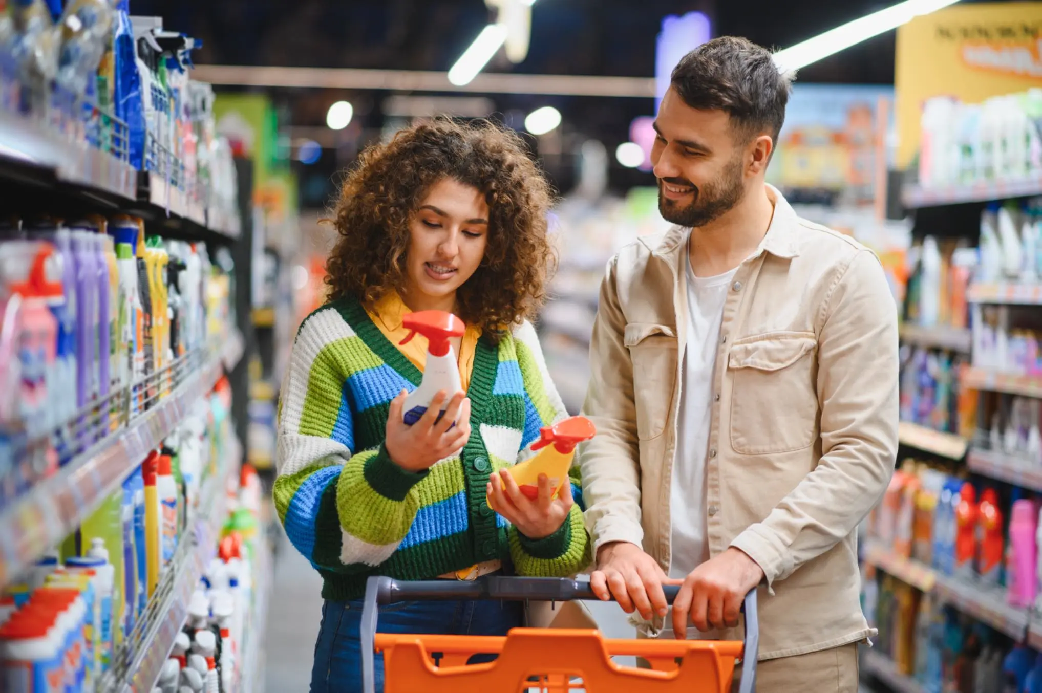 Couple shopping in a retail store
